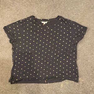Sundry Black Tee with Gold Polka Dots